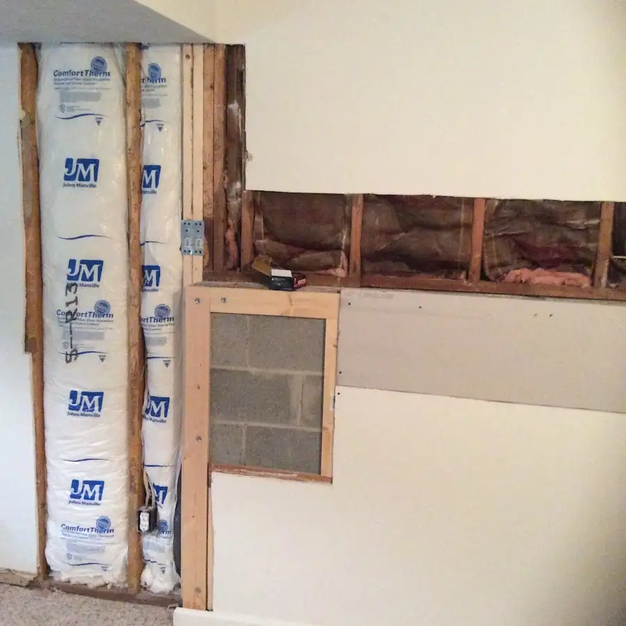 Wall insulation replacement during Contents Cleaning & Restoration in Angola